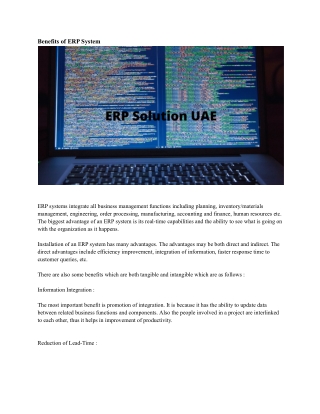 ERP Solution UAE
