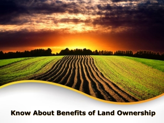 Know About Benefits of Land Ownership