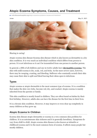 Atopic Eczema Symptoms, Causes And Treatment
