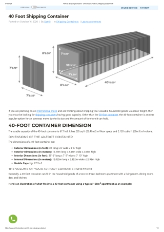 40 Foot Shipping Container - Dimensions, Volume, Shipping Costs Guide