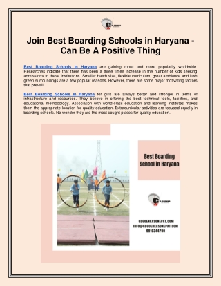 Join Best Boarding Schools in Haryana - Can Be A Positive Thing
