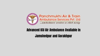 Avail the Panchmukhi Air Ambulance in Jamshedpur and Gorakhpur for a Safe Patient Journey