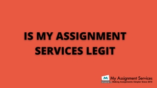 Is My Assignment Services Legit