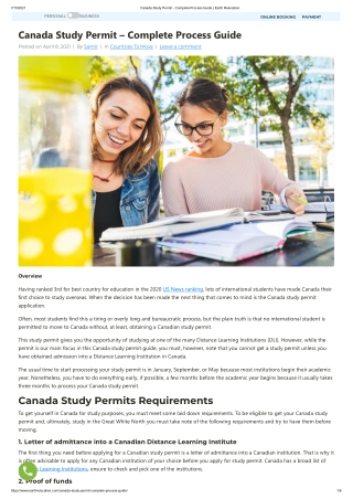 Canada Study Permit - Complete Process Guide _ Earth Relocation