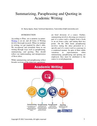 Summarizing, Paraphrasing and Quoting in Academic Writing uk, uae, Australia,newzealand (1)