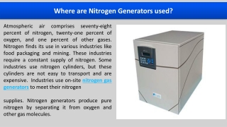 Where are Nitrogen Generators used