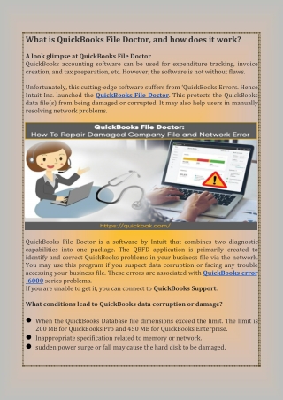 What is QuickBooks File Doctor, and how does it work