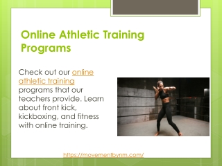 Online Athletic Training Programs