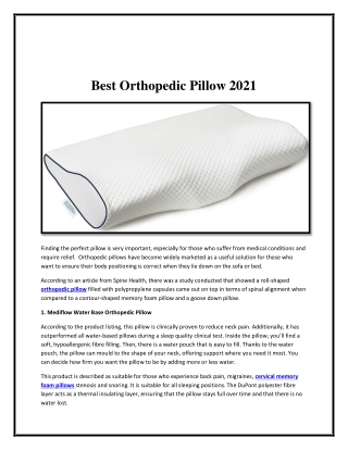 Best Orthopedic Pillow 2021