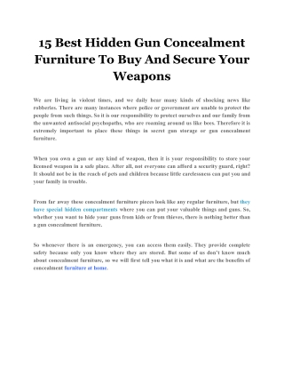 15 Best Hidden Gun Concealment Furniture To Buy And Secure Your Weapons