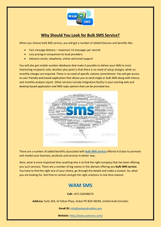 Why Should You Look for Bulk SMS Service