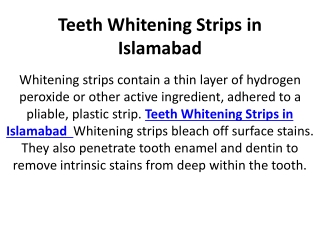 Teeth Whitening Strips in Islamabad