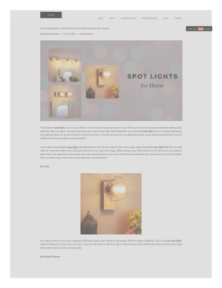 5 Interesting Ways in Which You Can Use Spot Lights in Your House