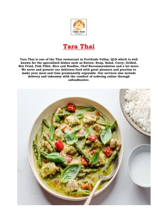 5% Off - Tara Thai Restaurant Delivery Fortitude Valley, QLD