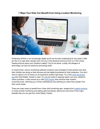 7 Ways Your Kids Can Benefit from Using Location Monitoring