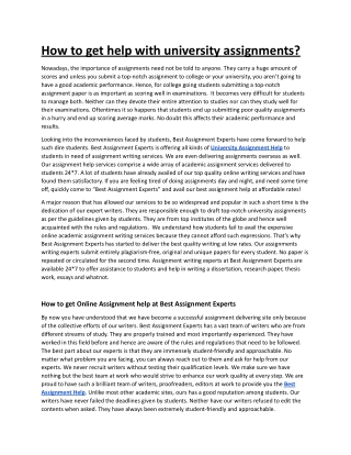How to get help with university assignments