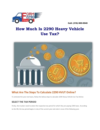 2290 Online | 2290 Heavy Use Tax | Schedule Of Heavy Highway Vehicles