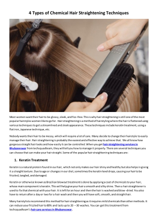 5 Types of hair Straightening Techniques to Choose From