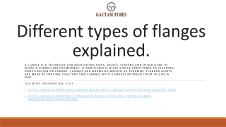 Different types of flanges explained