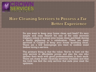 Hire Cleaning Services to Possess a Far Better Experience-converted