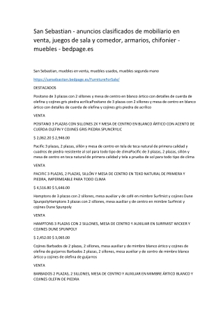 San Sebastian - anuncios clasificados de mobiliario en venta, juegos de sala y comedor, armarios, chifonier - muebles -