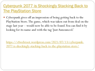 Cyberpunk 2077 is Shockingly Stacking Back to The PlayStation Store
