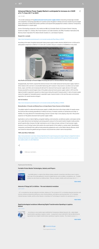 Advanced Marine Power Supply Market is anticipated to rise at a CAGR of 4.7% til