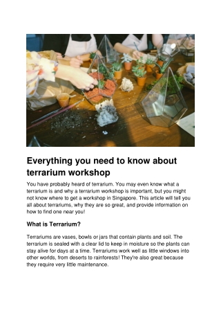 Everything you need to know about terrarium workshop