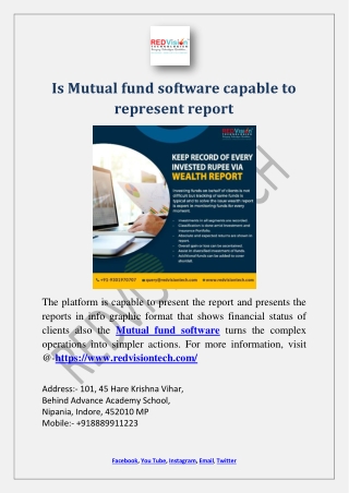 Is Mutual fund software capable to represent report