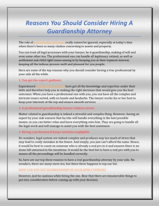 Hiring A Guardianship Attorney