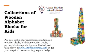 Collections of Wooden Alphabet Blocks for Kids