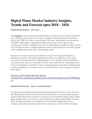 Digital Piano Market