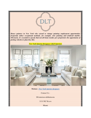 New York Interior Designers  DLT Interiors