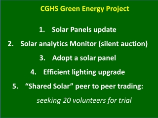 CGHS Green Energy Project