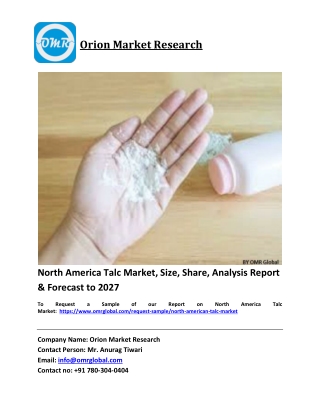 North America Talc Market Trends, Size, Competitive Analysis and Forecast 2021-2