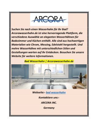 Bad Wasserhahn  Arcorawasserhahn.de