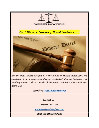 Best Divorce Lawyer  Haroldweiser