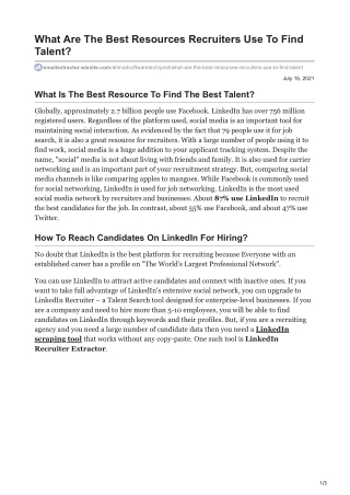 What Are The Best Resources Recruiters Use To Find Talent