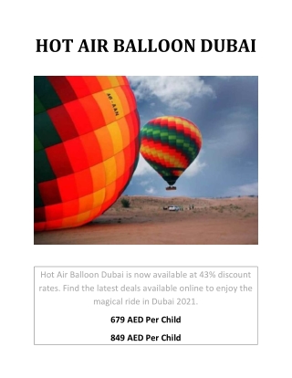 Hot Air Balloon Dubai