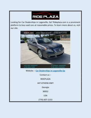 Car Dealerships in Loganville Ga | Rideplaza.com