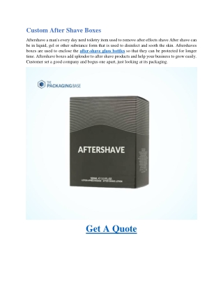 Custom After Shave Boxes-Custom Aloe Vera Boxes