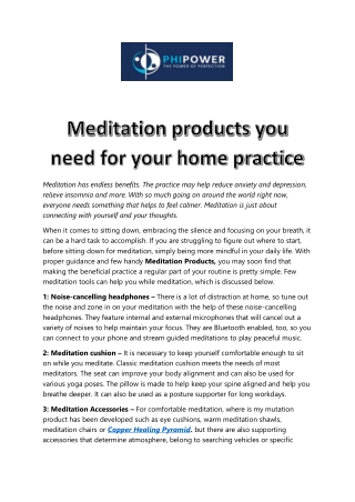 Meditation products you need for your home practice