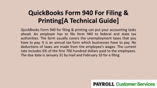 QuickBooks Form 940 For Filing & Printing[A Technical Guide]