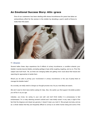 An Emotional Success Story Attn grace