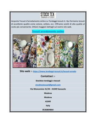 Tessuti arredamento online
