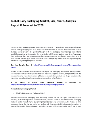 Global Dairy Packaging Market
