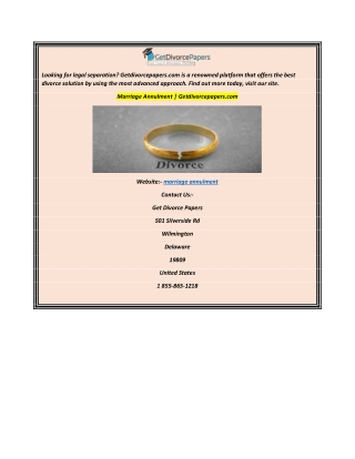 Marriage Annulment Getdivorcepapers.com