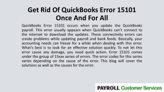 Get Rid Of QuickBooks Error 15101 Once And For All