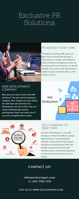 Exclusive PR Solutions - Web Development Company In New york