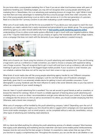 15 Things Your Boss Wishes You Knew About best quality youth marketing agencies